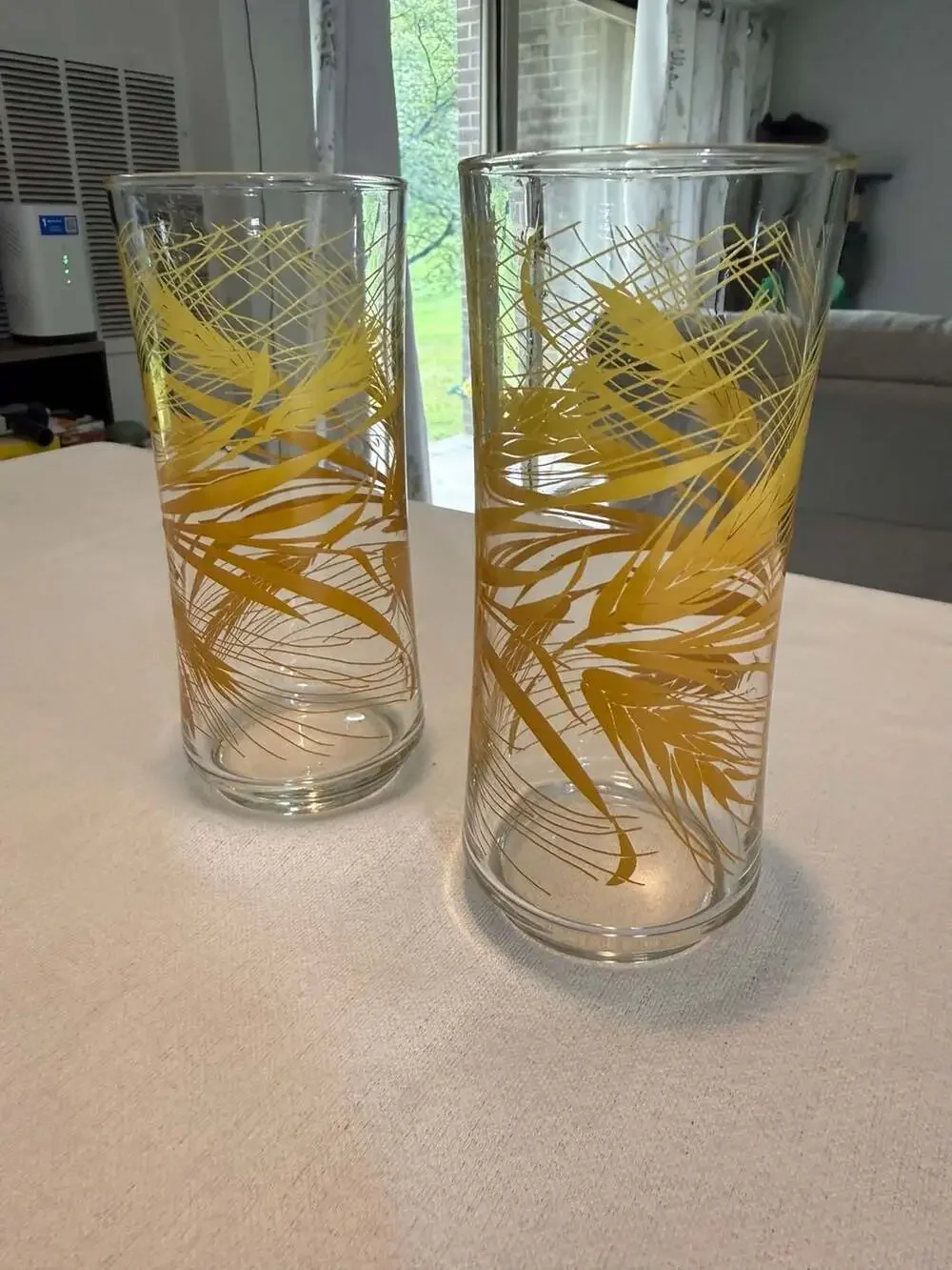 Pair of Vintage Libbey Golden Wheat Iced Tea Glasses